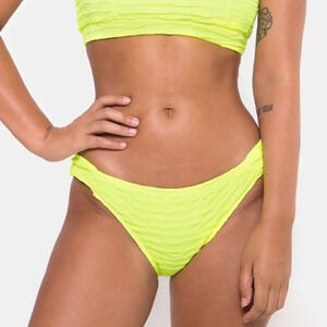 Motel Shani NWT 80s Crinkle Bikini Bottom in Sour Lime